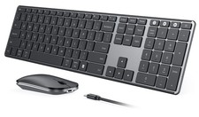 Wireless Bluetooth Keyboard and Mouse Combo, SKM64-3 Rechargeable Slim Quiet ...