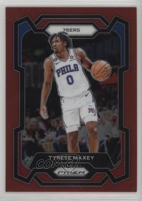 2023-24 Panini Prizm Red Prizm 191/299 Tyrese Maxey #15 0z5
