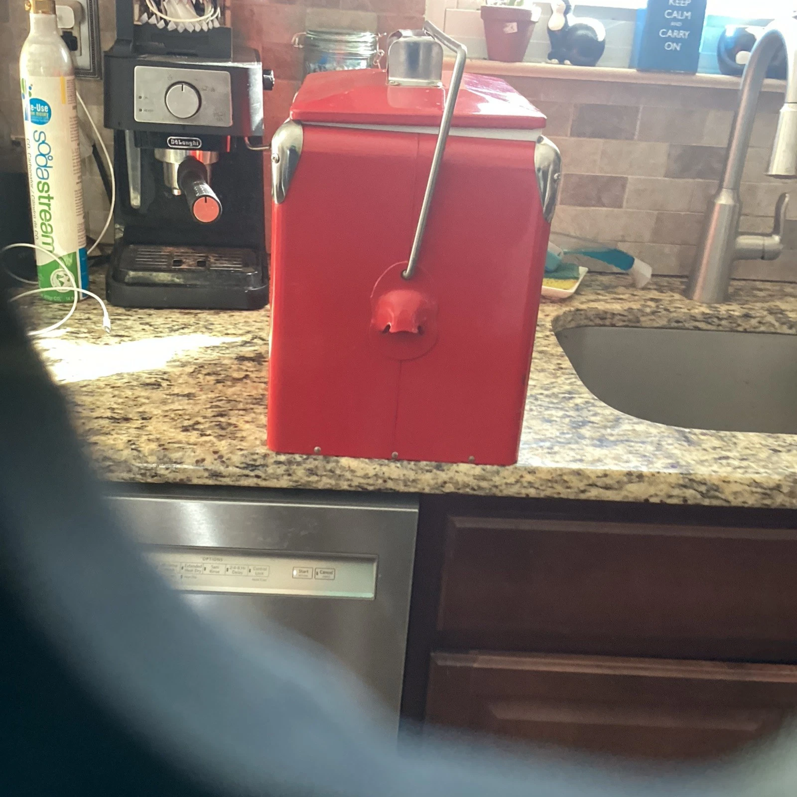 Red Metal Cooler With Bottle Opener #2