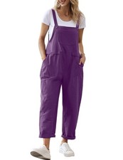 YESNO Women Long Casual Loose Bib Pants Overalls Baggy Rompers Jumpsuits with...