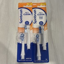 Spinbrush Pro Clean Replacement Brush Heads Lot of 2 Packs 4 Heads Toothbrush