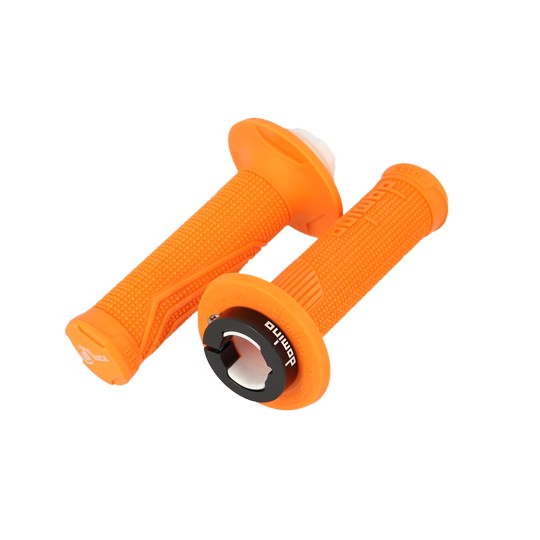 Poignée de guidon Domino D-Lock antidérapante en caoutchouc double densité orange