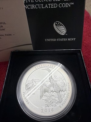 U.S. Mint 2014-P America the Beautiful Everglades 5 oz Silver Unc 25C