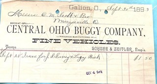 CENTRAL OHIO BUGGY CO WAGONS SURREY CARRIAGE GALIONPHAETON SCHUPP ZEITLER 1893