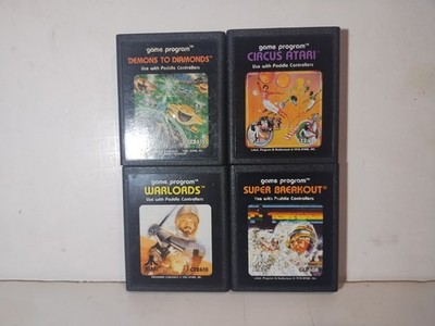 Atari 2600 VCS Game Cartridges PADDLE CONTROLLERS Super Breakout, Warlords, +