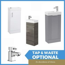 Compact Bathroom Vanity Unit & Basin Sink Cloakroom 400mm Floor Standing  (Tap )