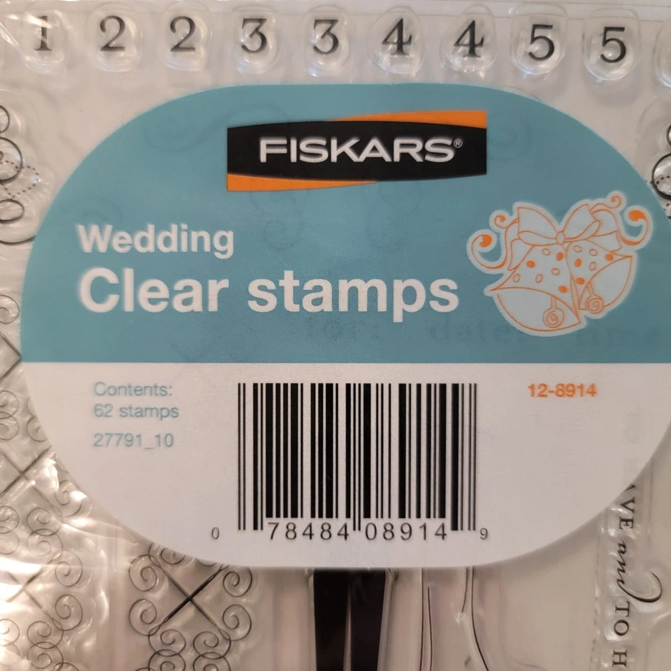 Fiskars TODO PARA LA BODA-INVITA Juego de 62 estampillas transparentes adhesivas NUEVO Foto 3 de 4