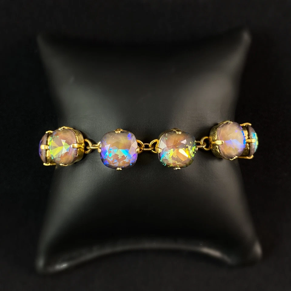 Cushion Cut Swarovski Bracelet Purple/Yellow La Vie Parisienne Catherine Popesco - Image 2 of 2