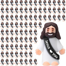 100 Pcs Little Jesus Figures Jesus Loves You Original Design Rubber Pocket Toys