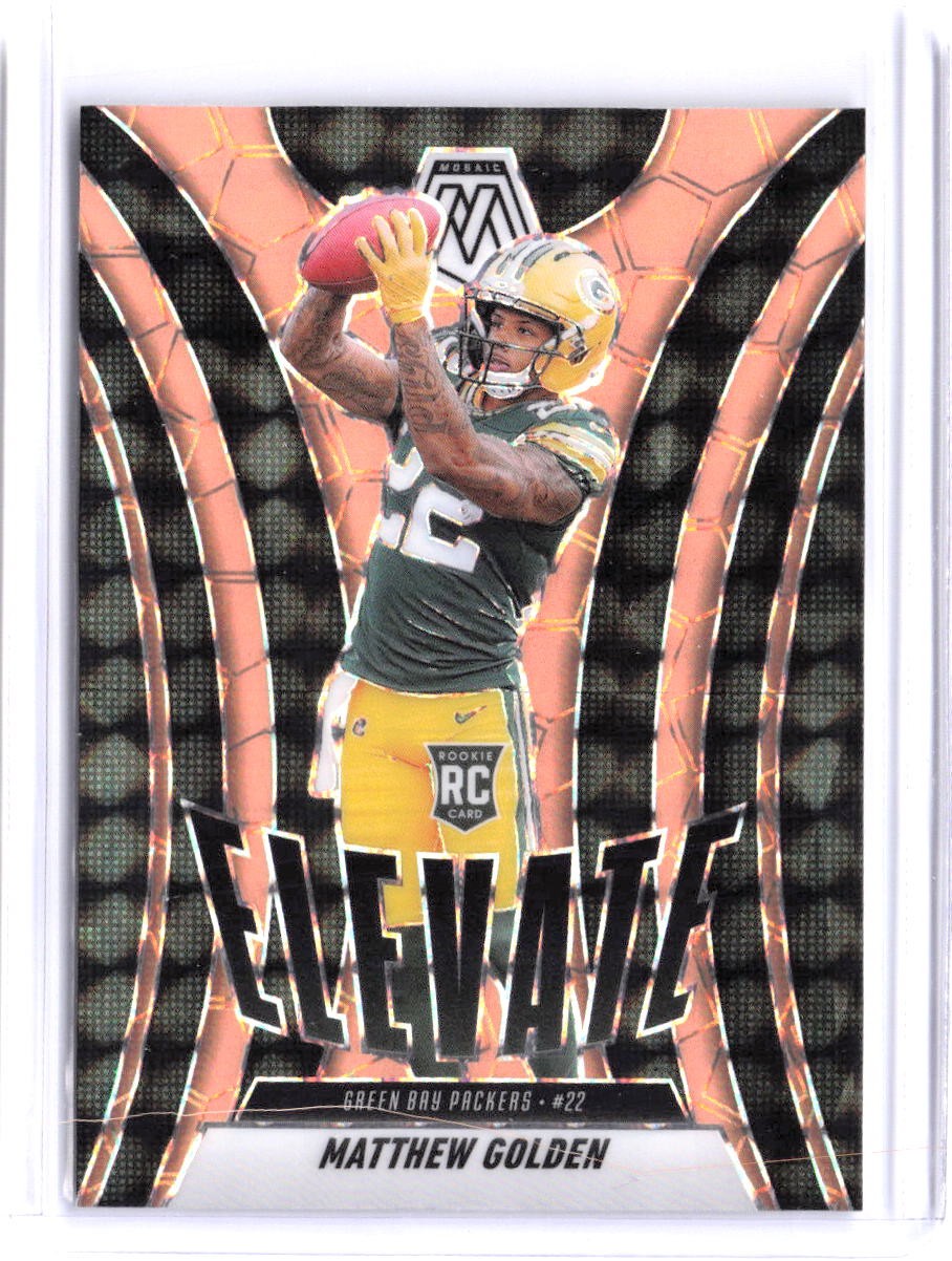 2025 Panini Mosaic #3 Matthew Golden Elevate Mosaic Orange Fluorescent