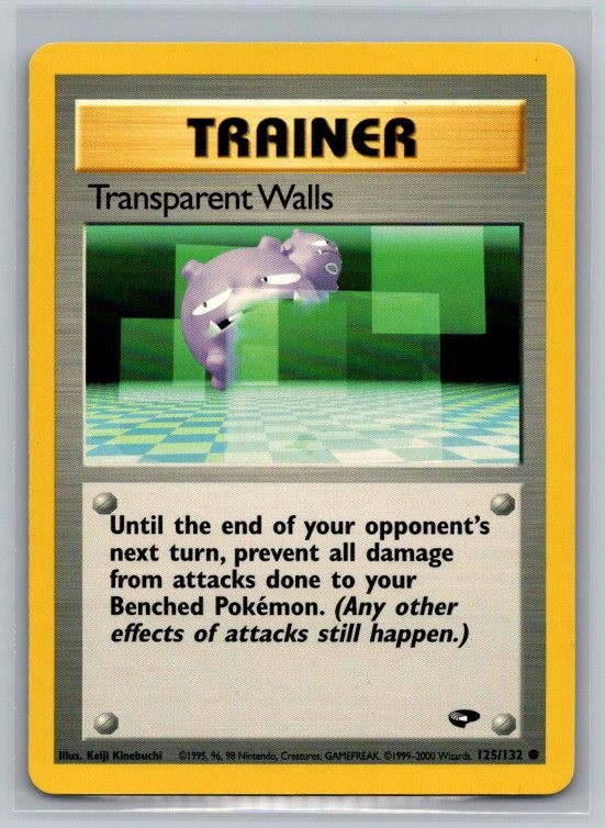 Transparent Walls 125/132 Common Gym Challenge Pokemon Unlimited Lightly Played