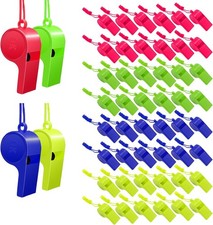 itechpanda 48 Pack Emergency Whistles with Lanyard Plastic 4 Different Colors
