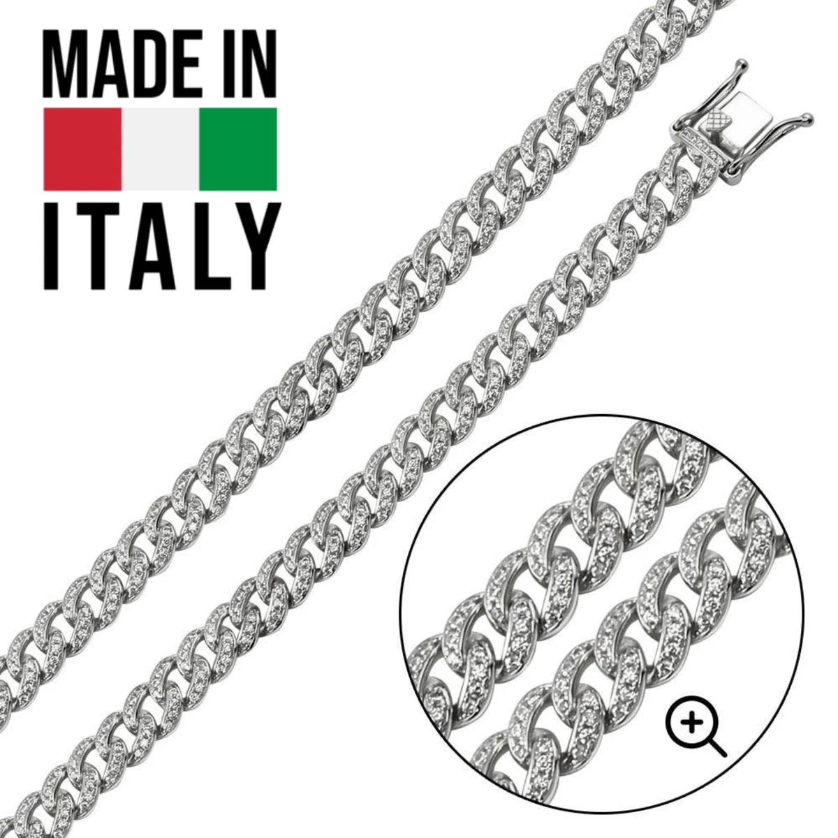 Cubic Zirconia Sterling Silver Necklaces & Pendants for Men for