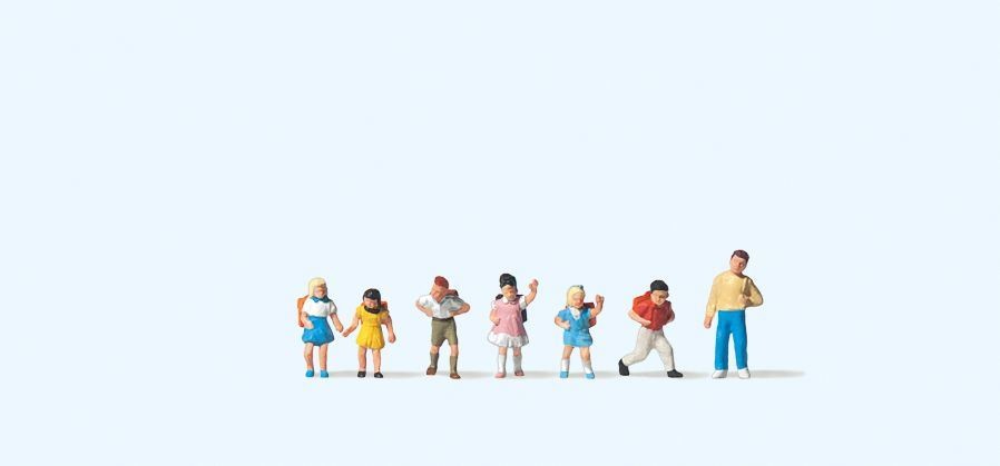 School Children (7) Figure Set N gauge (1/148 - 1/160) Preiser 79043