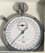 Vintage SGA Swiss Made Mechanical Stopwatch - Shock Resistant - w/ Original Box