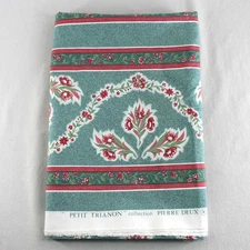 Pierre Deux Petit Trianon Fabric Material 1.5 Yards Green Pink Floral Stripe