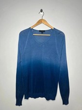 Burberry Prorsum Feinstrick Top Gr. Large blau Ombré Pullover zarter Designer