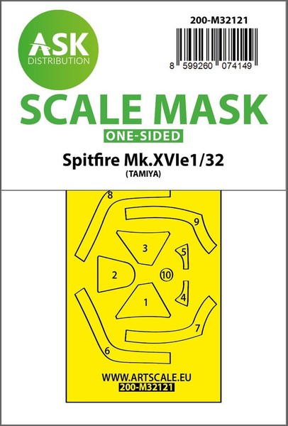 Art Scale Kit 200-M32121 - 1:32 Spitfire Mk.Xvie One-Sided Express Fit Mask For-image