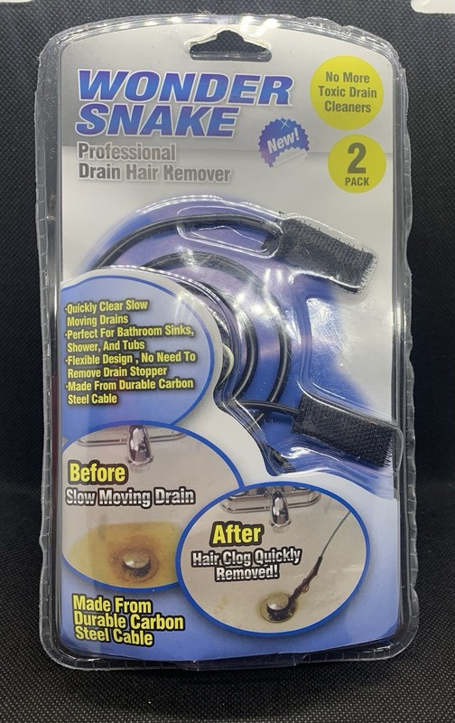 Wonder Snake Professional Drain Hair Remover Durable Carbon Steel Cable 22" NEW