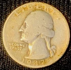 1947-D 25C Washington Silver Quarter 90% Silver Circulated Ungraded