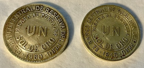 UN El Banco Central De Reserva Del Peru Pagara Al Portador Sol De Oro 1948&1960