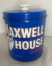 Vintage Maxwell House Coffee J L Clark Rockford Illinois Canister Container Lid