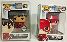 Funko Pop The Flash #201 Unmasked Exclusive + #208 Masked DC Vinyl Figure Set