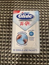 Crest Glide Deep Clean Floss To Go Packets 30 Single Use Packets Cool Mint