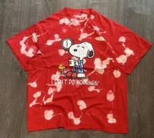 PEANUTS Snoopy I Don't Do Mornings t-shirt L vtg 90s usa made