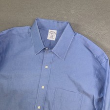 Brooks Brothers Regent Shirt Mens 16 - 4/5 Blue Non Iron All Cotton Button Down
