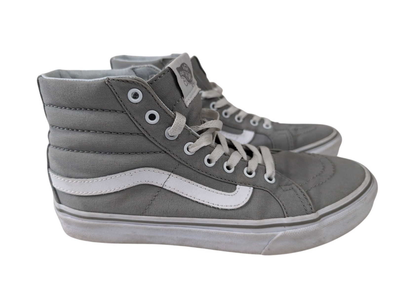 Vans SK8 Hi Sneaker Shoe Women 7.5 Men 6 Gray Old Skool High Top Skater Grunge thumbnail 3