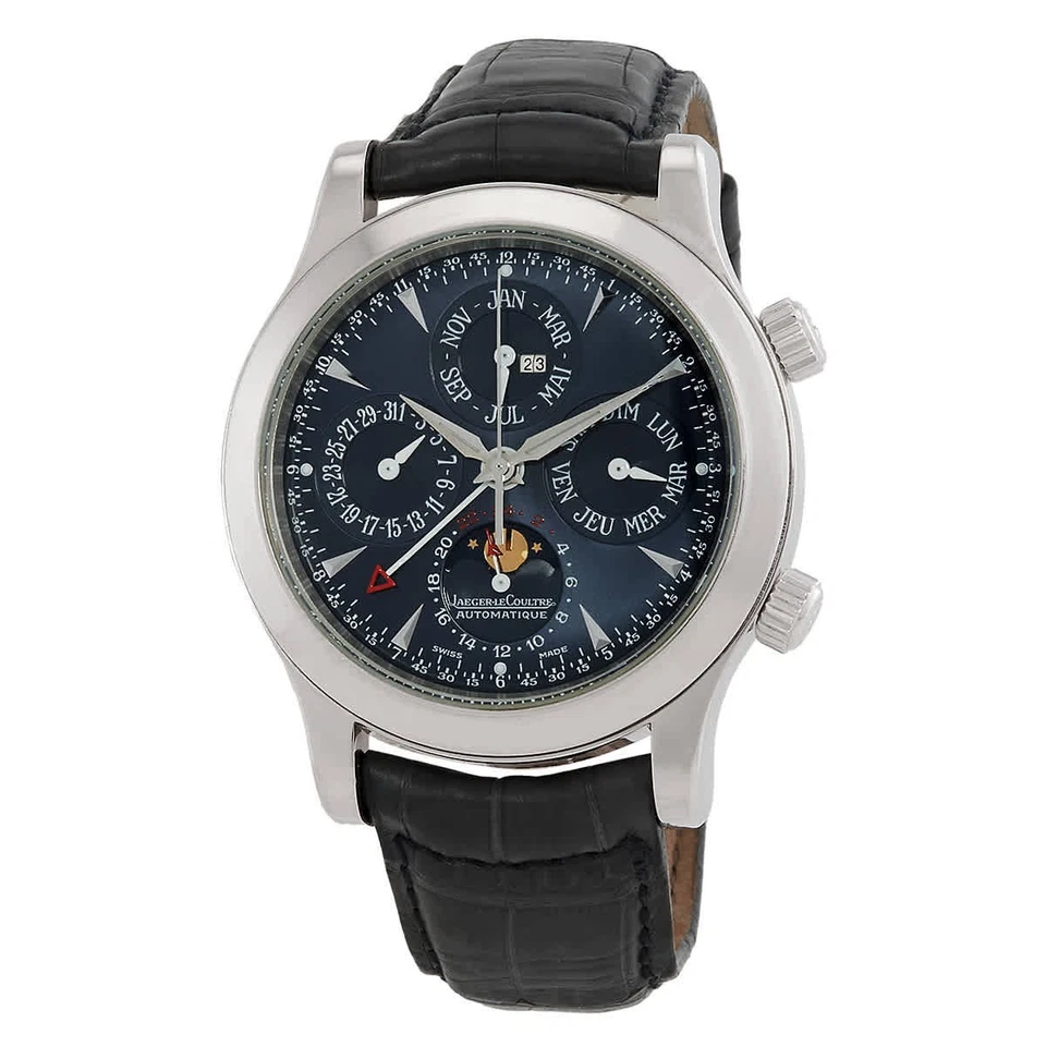 Reloj para hombre Jaeger LeCoultre Master Grande Memovox automático perpetuo esfera azul