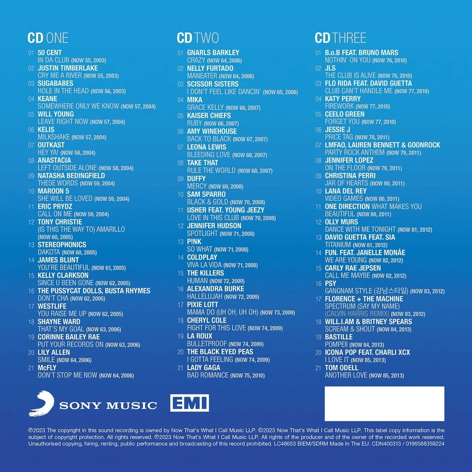 NOW 40 Years: Volume 3 2003-2013 - 3xCD Compilation - Now That What I Call Music - Image 3 of 3