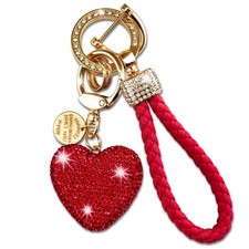 Heart Keychain Wristlet Bling Keychains For Women Girls Key Chain For Car Key...