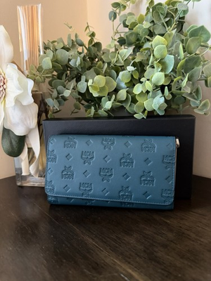 #ad #ad NEW MCM TEAL Aren Multifunction Chain Wallet Monogram Leather FREE SHIPPING $275.00