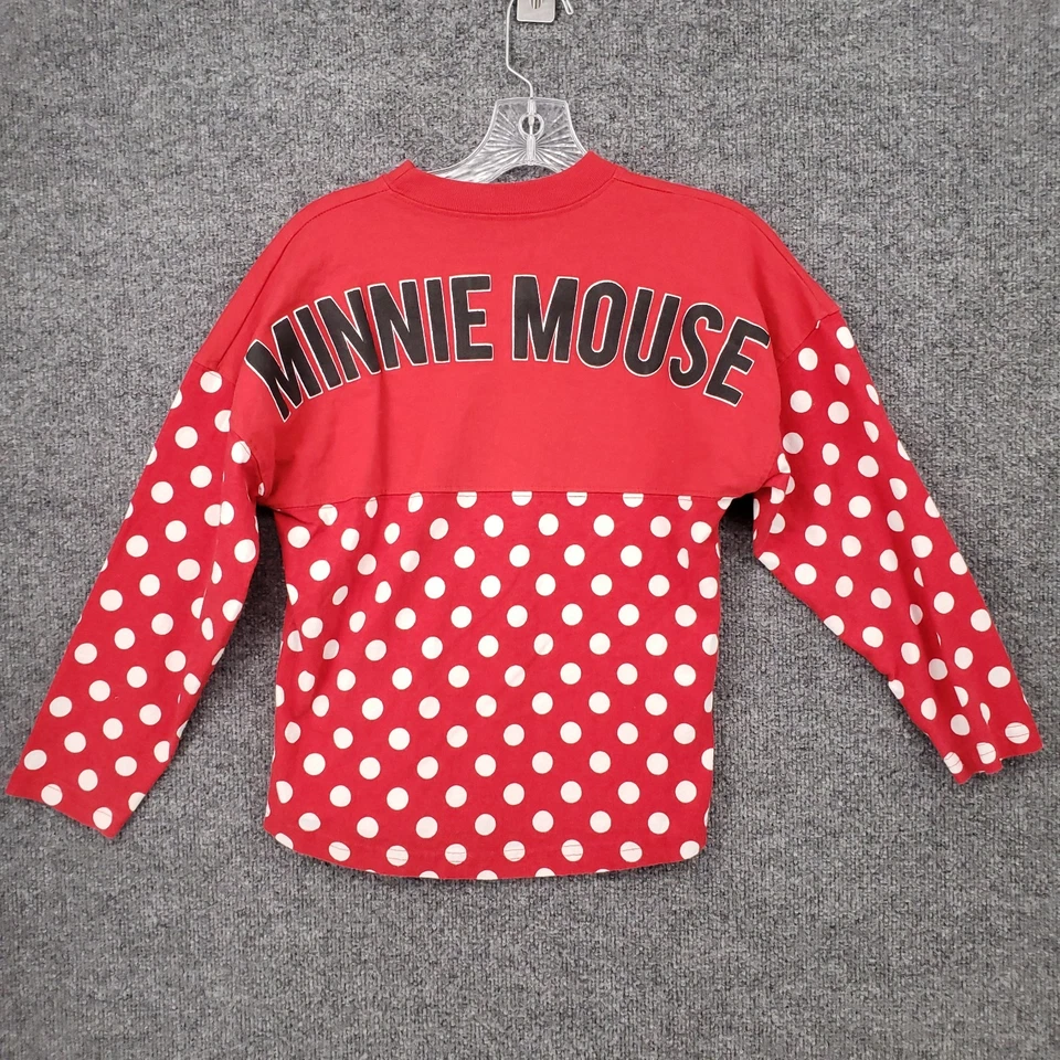 Jersey Disney Parks Spirit Niñas M Mediano Rojo Minnie Mouse Lunares Pullover Foto 2 de 4