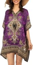 Women's Short Kaftan Kimono Dress Boho Beach Cover Up Caftan Lounge Nightwear