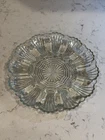 Clear glass Anchor Hocking deviled egg plate with scalloped rim