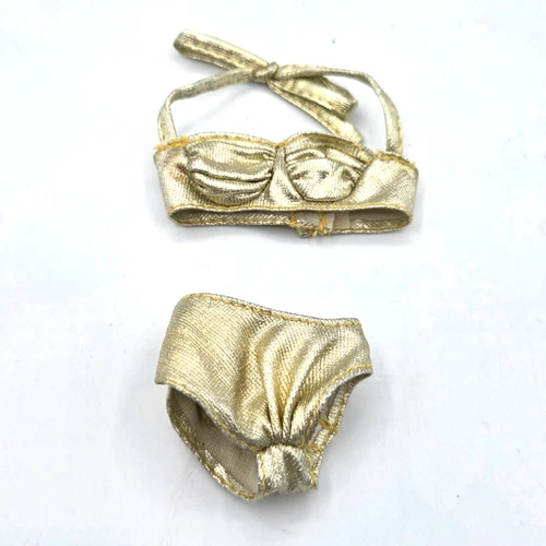 Sun Sensation Barbie Two Piece Gold Bathing Suit Bikini ONLY Vintage 1991 Mattel