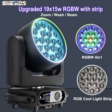New Version 19x15W RGBW LED Zoom Moving Head Light Beam Wash Lighting Club Disco