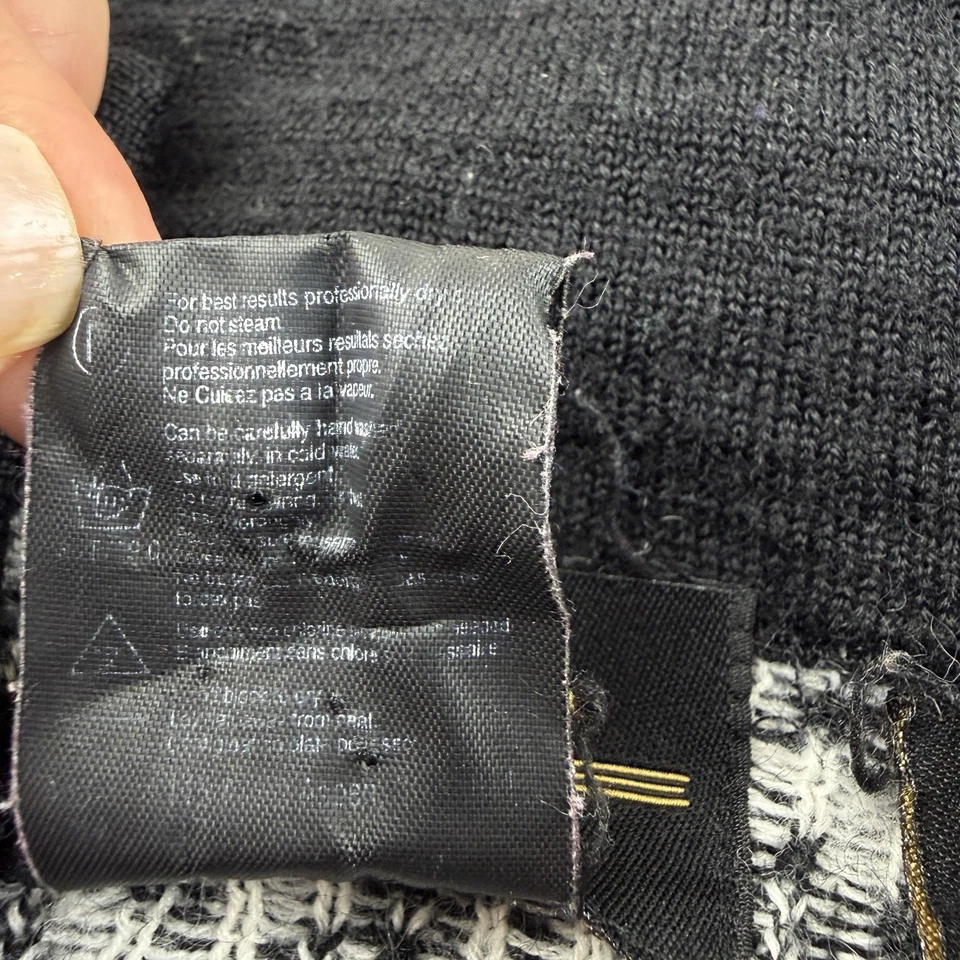 Suéter de esquí Obermeyer 1/4 cremallera mezcla de lana para mujer L nórdico negro blanco defecto años 80 Foto 3 de 4