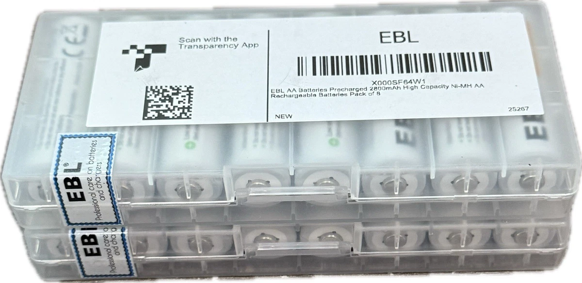 EBL AAA oplaadbare batterijen 1100mAh 16 stuks Ni-Mh batterij, hoge capaciteit en lange levensduur