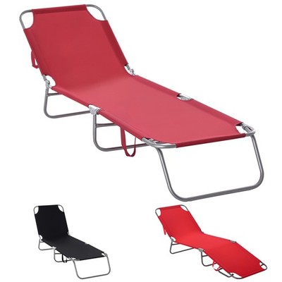 Outsunny Sonnenliege klappbarer Campingliege mit verstellbar Rückenlehne
