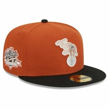 Oakland As Elephant New Era 59FIFTY Fitted Hat 7 1/4 World Series Patch