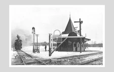 Railroad Train Station Union Depot Voorheesville New York NY - Reprint