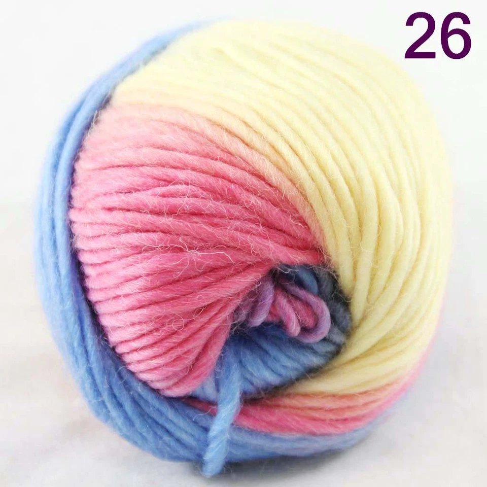 SALE LOT of 8 Skeins X 50g NEW Chunky Colorful Hand Knitting Scores Wool Yarn 26 - Image 3 of 4