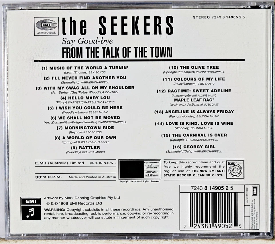 The Seekers - Live at the Talk of the Town (CD 1999) Foto 3 de 3