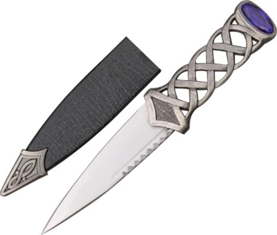 Rite Edge Highlander Dirk Fixed Knife 3.5'' Stainless Dagger Blade Antique Metal