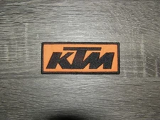 KTM Racing Orange & Black Embroidered Iron On Patch 3.75" x 1.5"