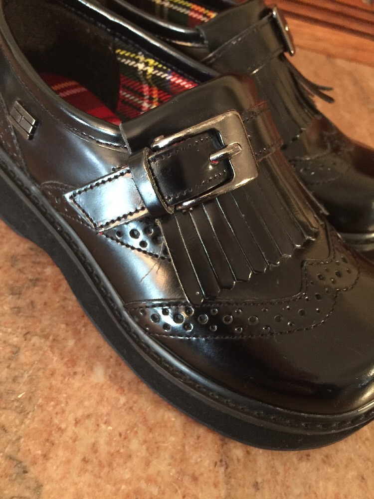 Vintage Tommy Hilfiger Men\'s Kiltie Tassel Black Leather Boat Shoe Loafers Size Tommy Hilfiger Men 10.5 M Brown Leather Kiltie Tassel  main image 3